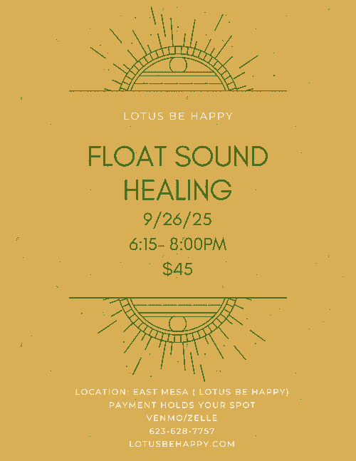 Float Sound Healing  9/26/25  6:15-8pm  $45