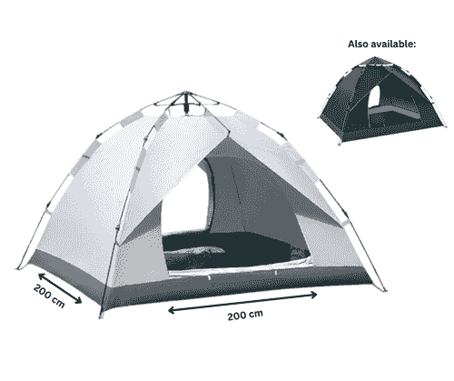 Camping Tent / 3-4 People Capacity / 210D Oxford Floor / Polyester Silver Coating Fly 