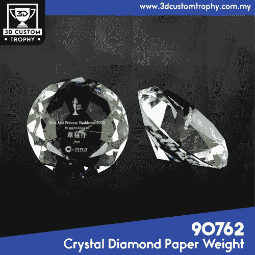 90762 Crystal Diamond Paper Weight