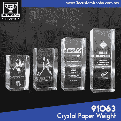 91063 Crystal Paper Weight