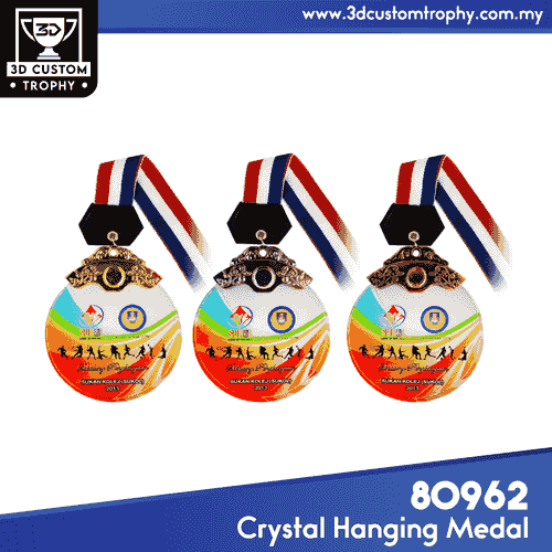 80962 Crystal Hanging Medal (GOLD, SILVER, BRONZE)