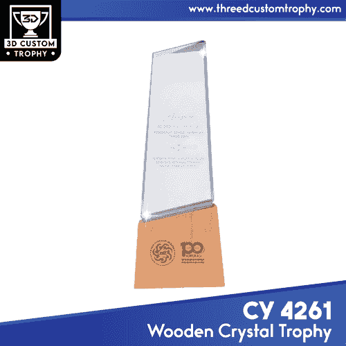 CY 4261 Wooden Crystal Trophy