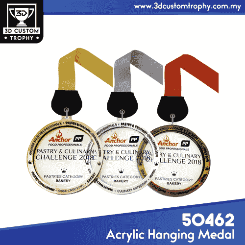50462 Acrylic Hanging Medal (GOLD, SILVER, BRONZE)