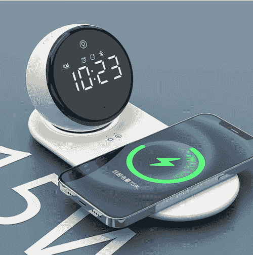 Clock Bluetooth Speaker with wireless charger