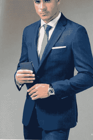 Traje  caballero cuadros azul marino.