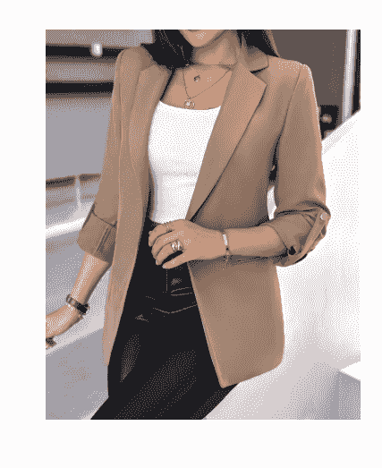 (KM-24) Women's Spring 2024 Casual Suit Jacket – Long Sleeve Solid Color Cardigan