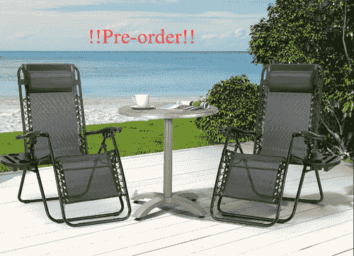 Zero Gravity Outdoor Lounge Chair – Foldable Recliner with Cup Holder Trays & Adjustable Pillows 