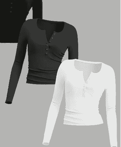 (KM-32) Elegant Square Neck Long Sleeve Top