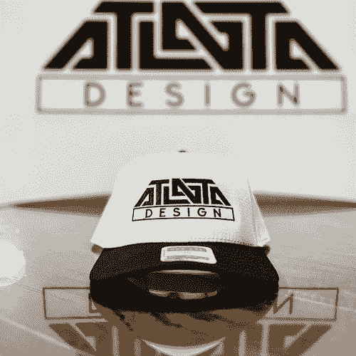 Atlanta Design Snapback Hat | White/Black