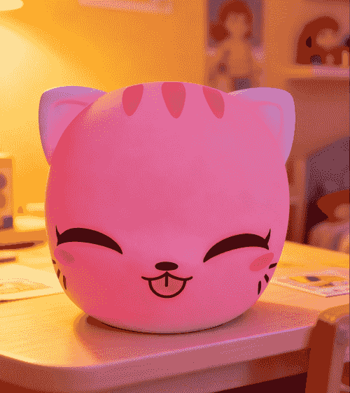 Tap Control Cat Night Light for Kids: USB Rechargeable, 7 Color Dimmable Mood Light for Bedroom