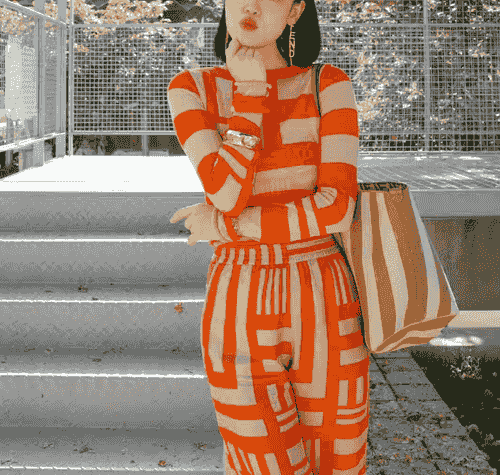 Women Fall Printed Patchwork Color High Stretchy Loose Pants Women Two Pieces Set
