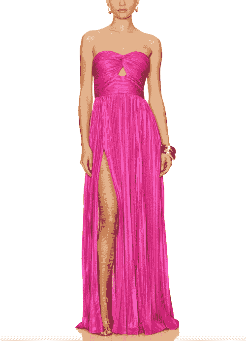 New Pleated Pilded Fabric Side Split Sleeveless Cropset Elegant Party Dresses