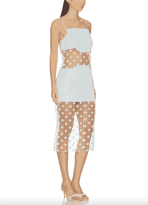 Ladies' New Big White Dot Matching High-End Women Custom Design Dress