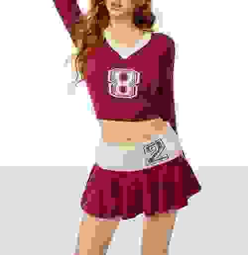 Women Fall Knitted Sport Letters Stretchy Flared Sleeve and Skirt Two Pieces Set