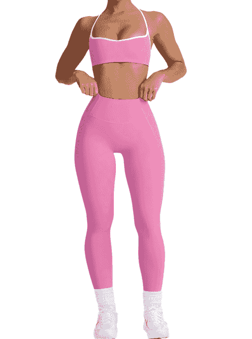 Women's Adjustable Compression Sport Hip Lift Yoga Bra Stretchy Color Contrast for Yoga Set