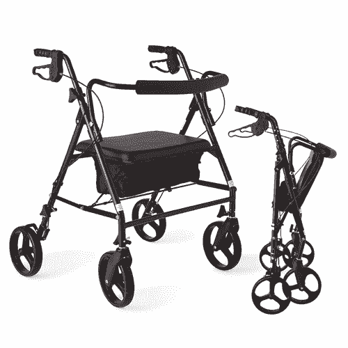 Foldable Extra Wide Bariatric Steel Rollator Mobility Aid