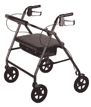 Foldable Bariatric and Extra Wide Aluminum Rollator Mobility Aid