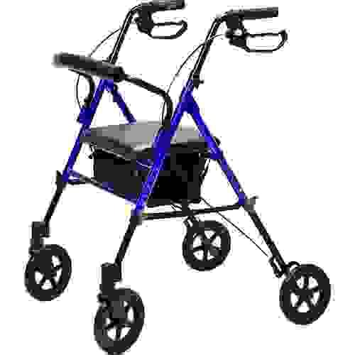 Lightweight Height-Adjustable Rollator Walker, Sturdy Foldable Mobility Walker for The Elderly