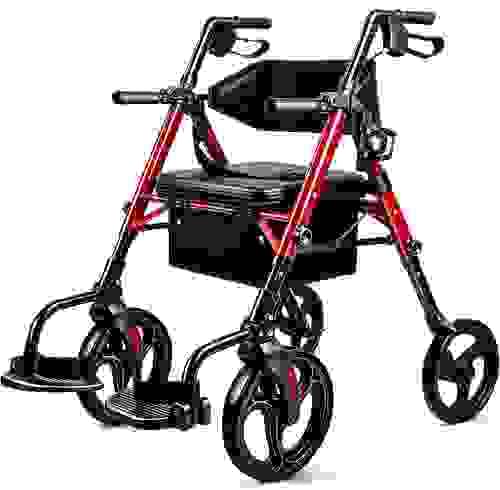 GMH Rollator 2-in-1 Rollator Walker Transport Wheelchair