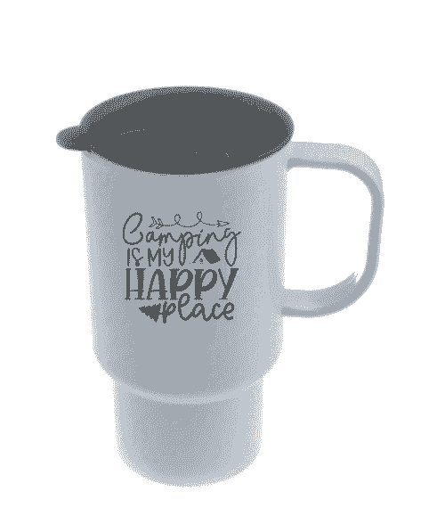 Reusable Polymer Travel Mug with Black Lid (18oz)