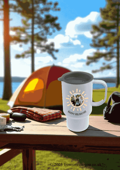 Reusable Polymer Travel Mug with Black Lid (18oz)