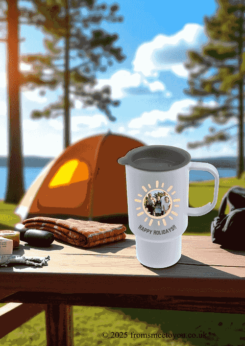 Reusable Polymer Travel Mug with Black Lid (18oz)