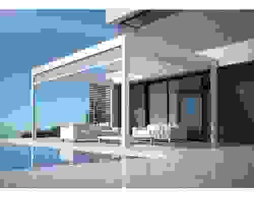 Wall Mounted motorized louvred pergola