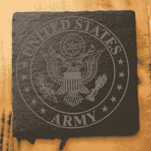 Custom Slate Coasters-Military Branches - Set of 4  (Army)