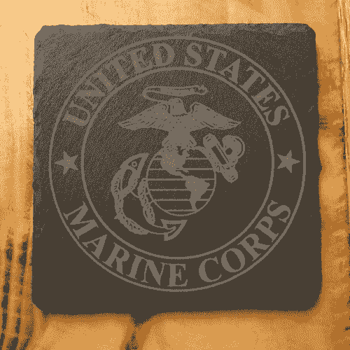 Custom Slate Coasters-Military Branches - Set of 4  (Marines)
