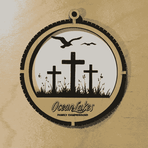 Ocean Lakes Crosses Keepsake - 2 Layered Ornament