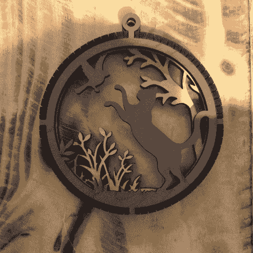 2 Layered Cat and Bird Keepsake/Ornament (Double Sided) 