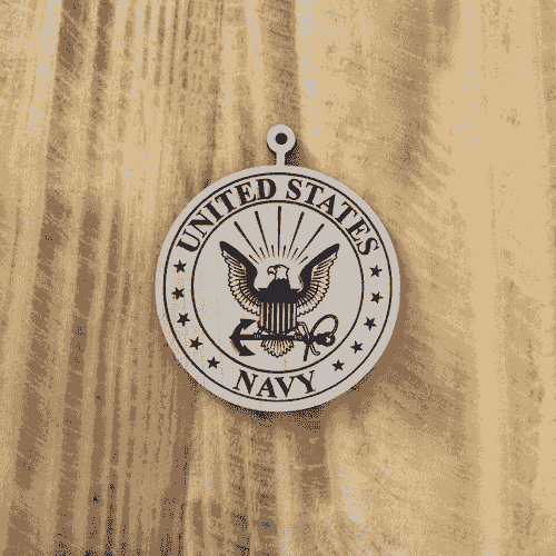 Engraved wood Military Ornament/Keepsake- Navy