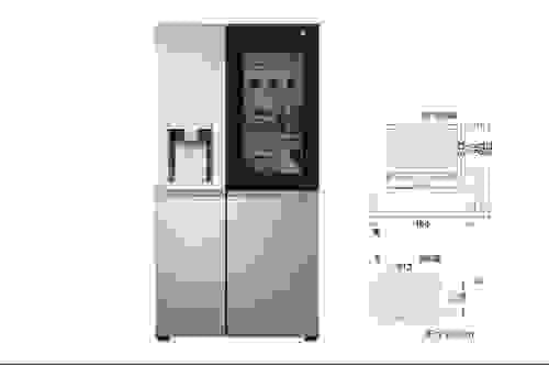 734公升 InstaView™ 敲敲看門中門冰球對開冰箱|星月銀 GR-QPLC82SS