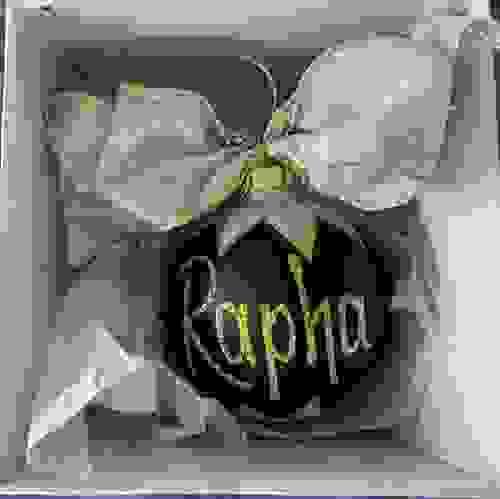 Personalised Black Christmas Bauble with Gold Writing