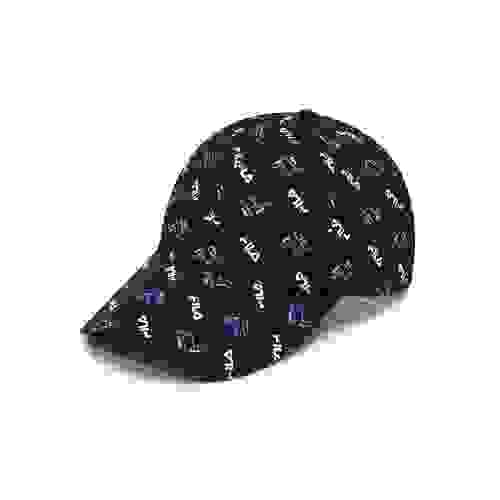 Fila 滿版LOGO棒球遮陽帽子/藍/白