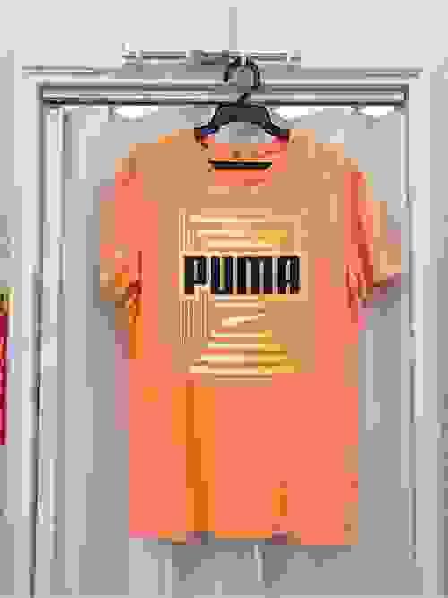 PUMA 短袖圓領棉質橘色上衣