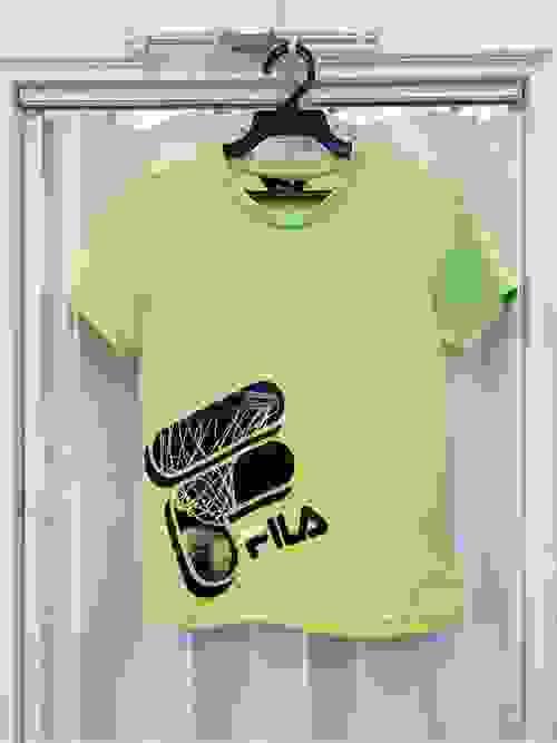  Fila 圓領短袖吸排上衣/綠