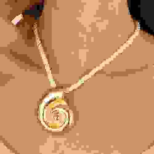 Ocean Spiral Shell Pendant Necklace
