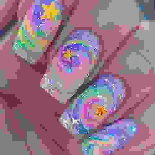 Galaxy Swirl – Star Candy Fantasy Nail Set