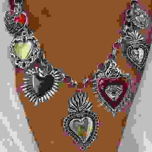Y2K Gothic Heart Charm Necklace