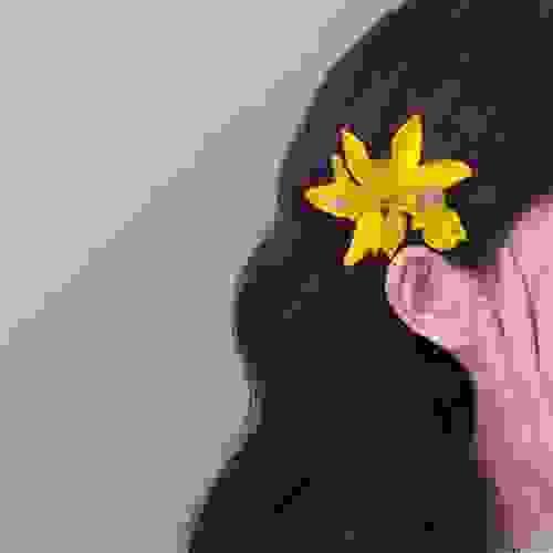 Yellow Orchid Hair Clip