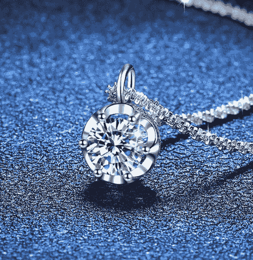 Real moissanite diamond D color women pendant necklace with GRA certificate Platinum plated S925 ste