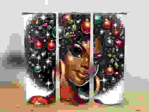 Deck the Fro – Afrocentric Christmas Tumbler Wrap