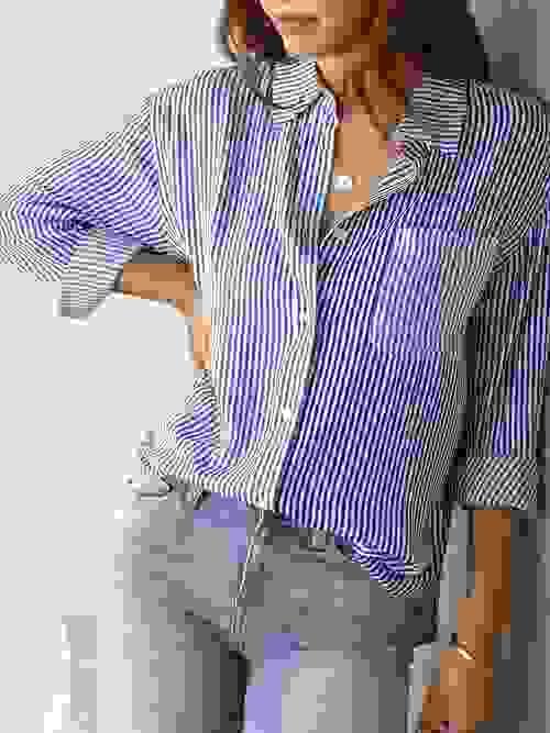 Ruffle-sleeve blouse