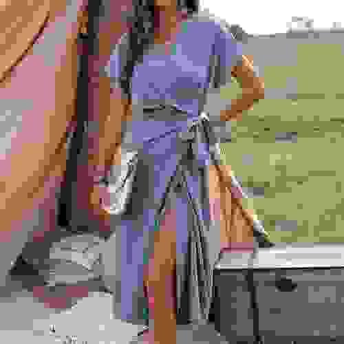 High-waisted long skirt