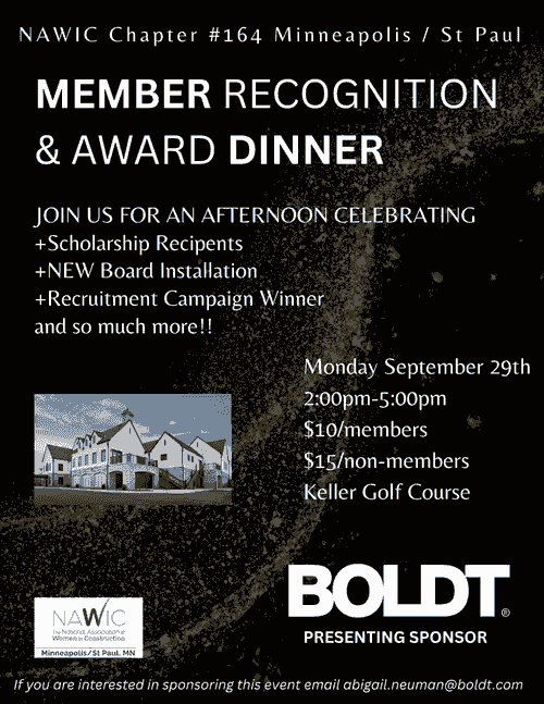 September 20 - Member Recognition & Award Dinner
