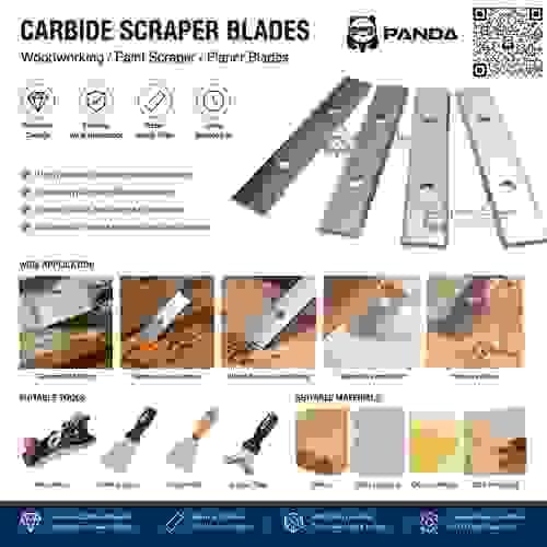Carbide Scraper Blades | Replacement Paint Scraper Inserts for Woodworking | Heavy-Duty Scraper