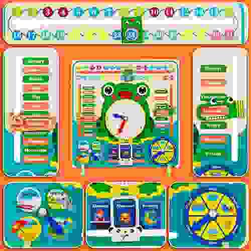 Ceas si calendar multifunctional din lemn- Jucarie educativa Montessori