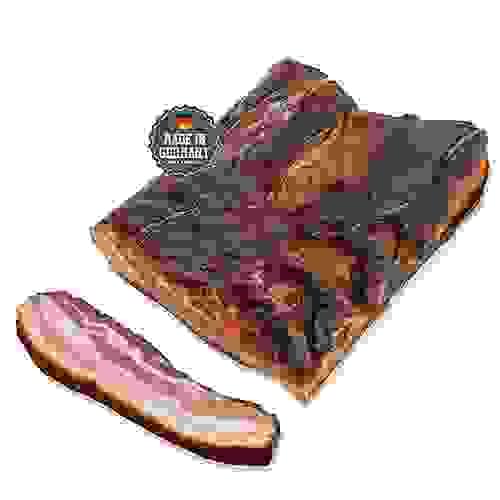 Schwarzwälder Bauchspeck am Stück mit herzhaft rauchigem Aroma – 1000g Speck vom Bauch