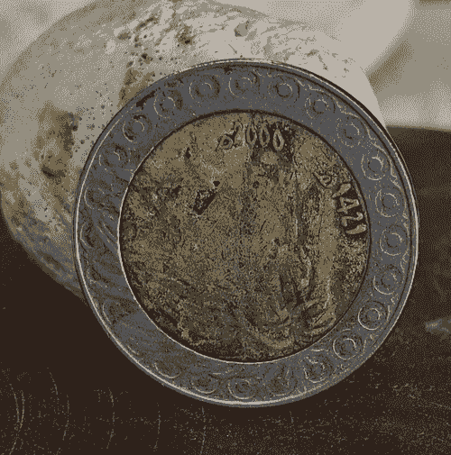 عملة جزائرية فئة 20 دينار ثنائية المعدن، تتميّز بظهور لون أسود داكن على الوجهين يمنحها حضوراً بصرياً